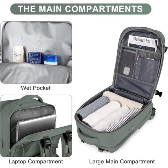 Travel Backpack For Women Men Airline Approved Carry On Backpack Flight - Picture 5 of 7